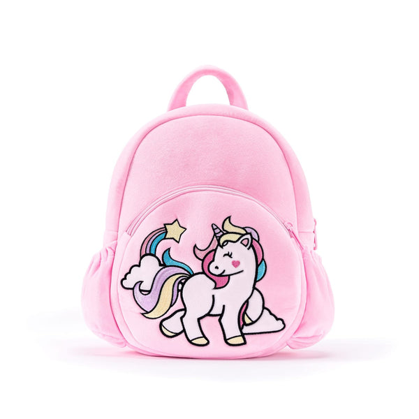 Rucsac personalizat din plush, cresa/gradinita, model Unicorn