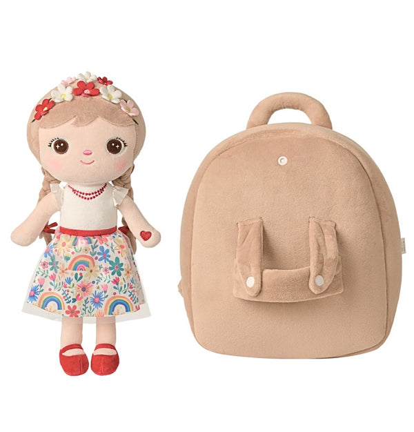 Rucsac Metoo personalizat, model Flower Girl cu jucarie detasabila (cresa/gradinita)