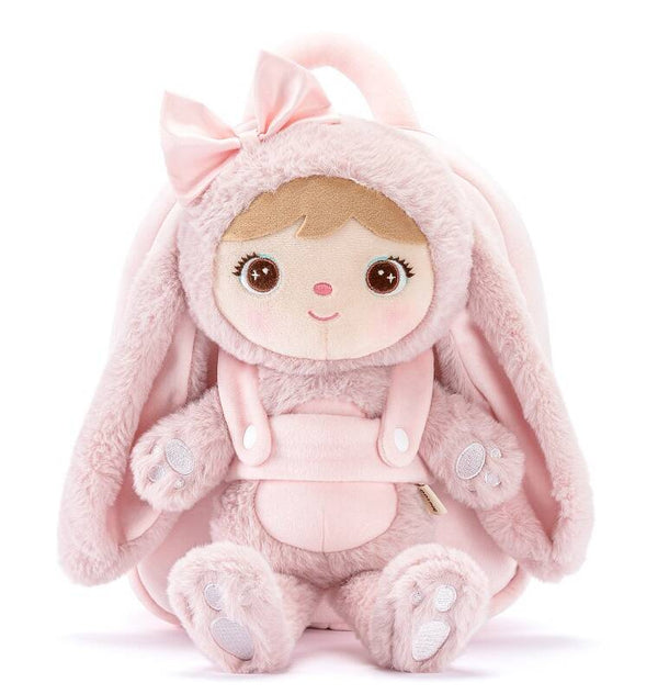 Rucsac Metoo personalizat, model Fluffy Bunny cu jucarie detasabila (cresa/gradinita)